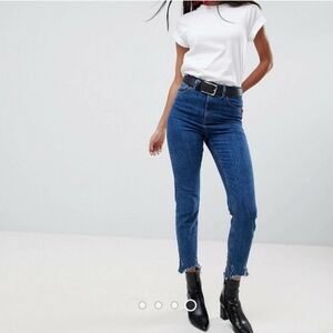 Asos long white rolled sleeve tee